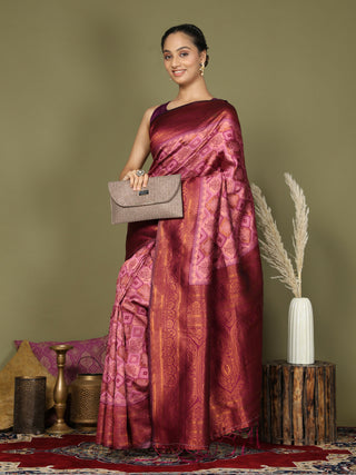 Astita Lichi Silk Light Pink Saree