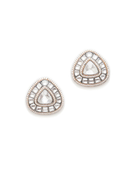Kundan Earrings (silver) - Ruby Raang - Distacart