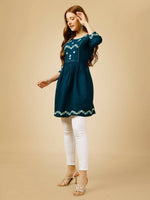 Thumbnail for Aastha Fashion Women's Blue Viscose Rayon Embroidered Casual Top - Distacart