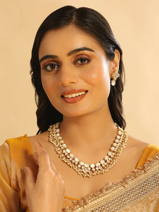 Nuyug 22K Gold Plated Ivory Dusk MOP Necklace