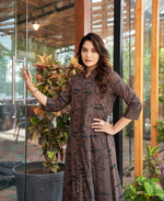Thumbnail for Prazu Fashion Brown Reyon Cotton Print Kurti With Pant