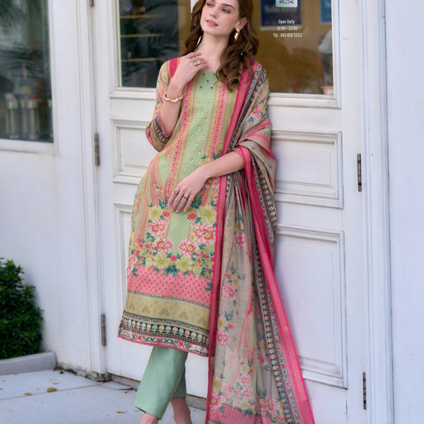 Prazu Fashion Light Green Silk Blend Designer Salwar Suit