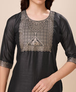 Thumbnail for Prazu Fashion Black Vichitra Silk Jacquard Salwar Suit