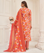 Thumbnail for Prazu Fashion Peach Cotton Foil Printed Kurta Set