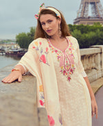 Thumbnail for Prazu Fashion Off-White Chanderi Silk Chikankari Embroidered Kurta Set