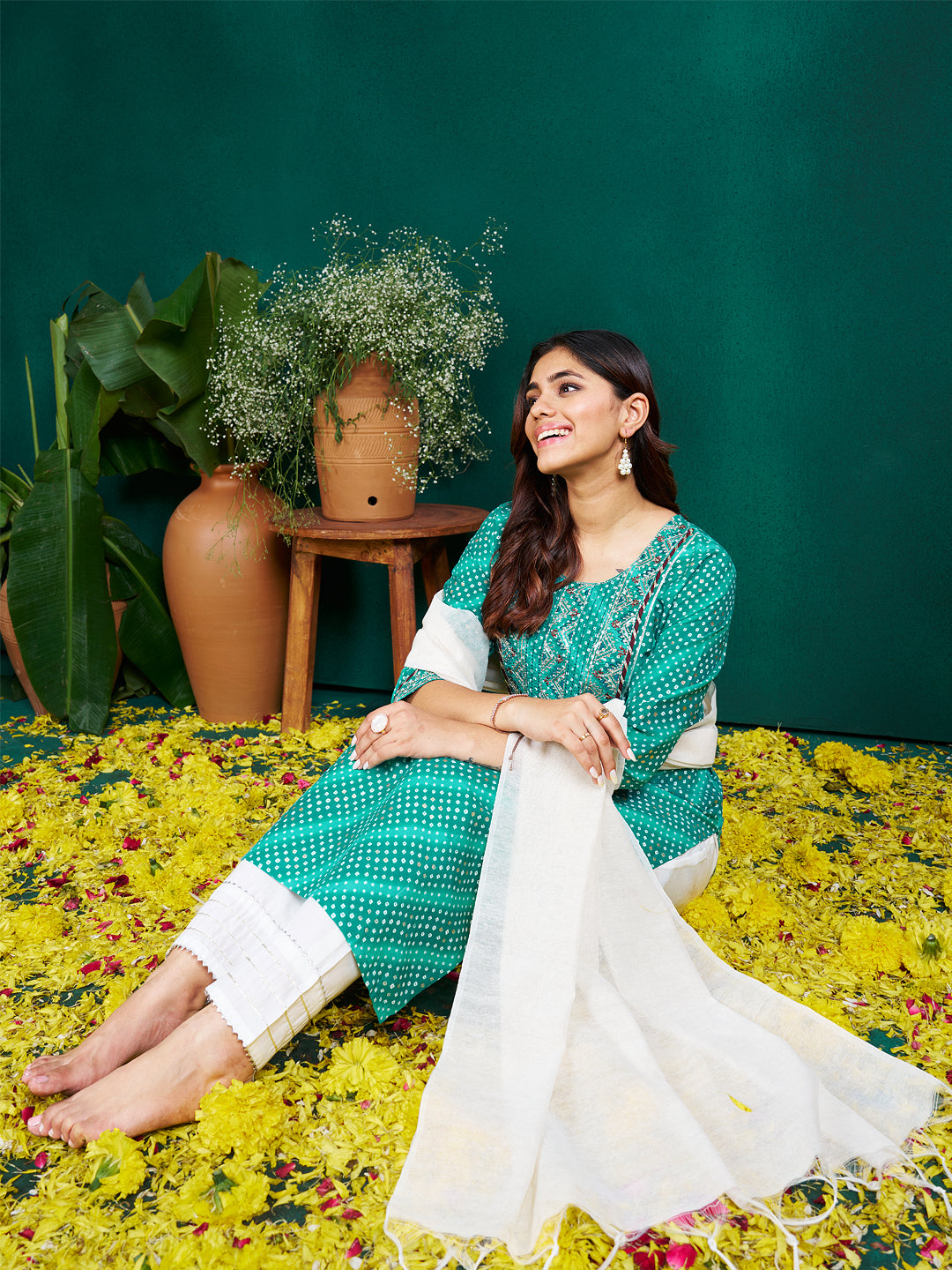 Malishka Women's Rama Rayon Embroidered Straight Kurta Pant With Dupatta - Distacart