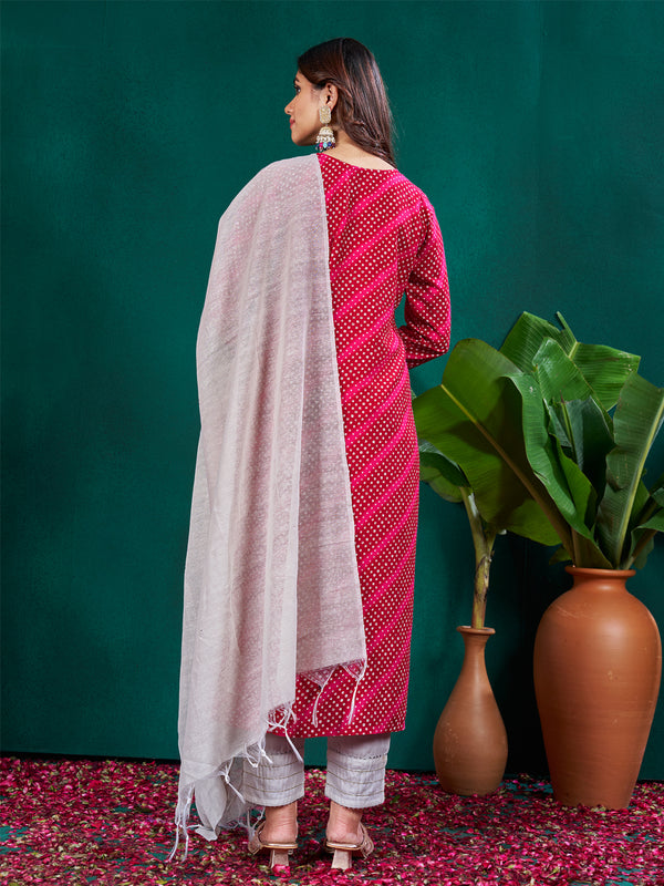 Malishka Women's Rani Rayon Embroidered Straight Kurta Pant With Dupatta - Distacart