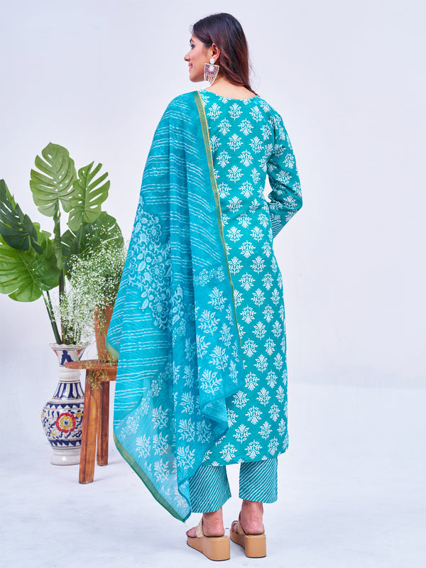 Malishka Women's Sky Blue Rayon Embroidered Straight Kurta Pant With Dupatta - Distacart