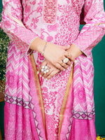 Thumbnail for Malishka Women's Pink Rayon Embroidered Straight Kurta Pant With Dupatta - Distacart