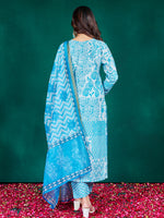 Thumbnail for Malishka Women's Sky Blue Rayon Embroidered Straight Kurta Pant With Dupatta - Distacart
