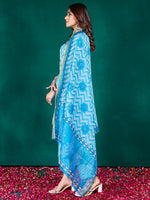 Thumbnail for Malishka Women's Sky Blue Rayon Embroidered Straight Kurta Pant With Dupatta - Distacart
