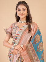Thumbnail for NOZ2TOZ Women's Linen Blend Multi Color Printed Designer Saree With Blouse Piece - Distacart