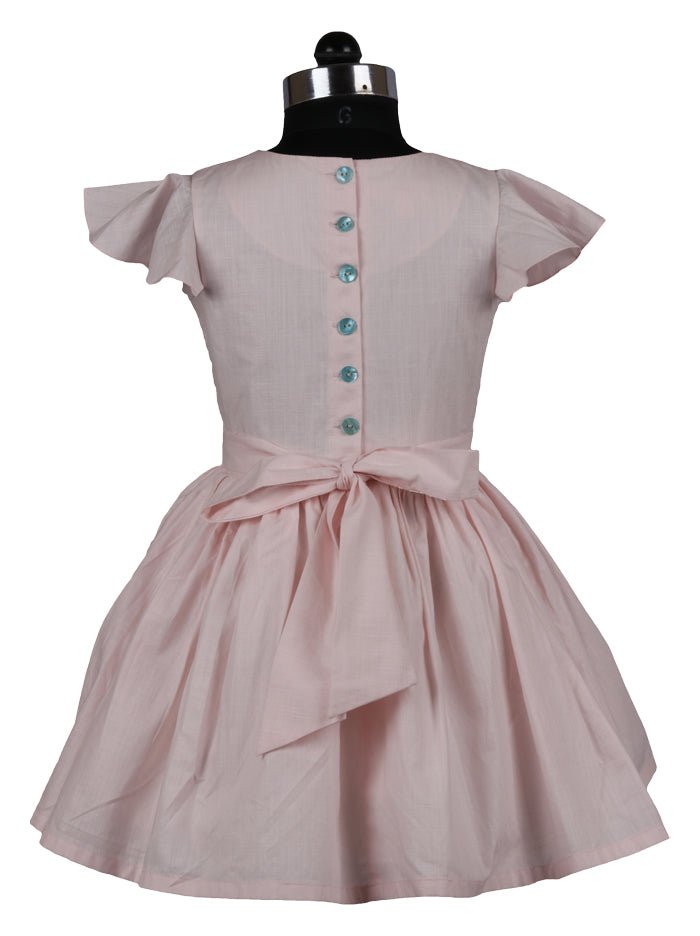 ArthLife Pink Wreath Embroidered Dress - Distacart