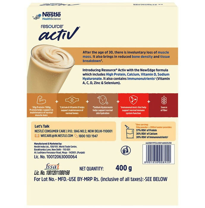 Nestle Resource Activ Powder - Vanilla Flavor - Distacart