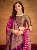 Thumbnail for NOZ2TOZ Women's Georgette Pink Woven Design Designer Saree With Blouse Piece - Distacart