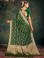 Thumbnail for NOZ2TOZ Women's Georgette Green Woven Design Designer Saree With Blouse Piece - Distacart