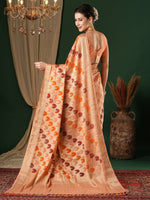 Thumbnail for NOZ2TOZ Women's Georgette Orange Woven Design Designer Saree With Blouse Piece - Distacart