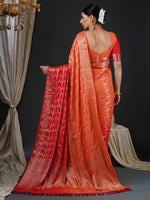 Thumbnail for NOZ2TOZ Women's Georgette Orange Woven Design Designer Saree With Blouse Piece - Distacart