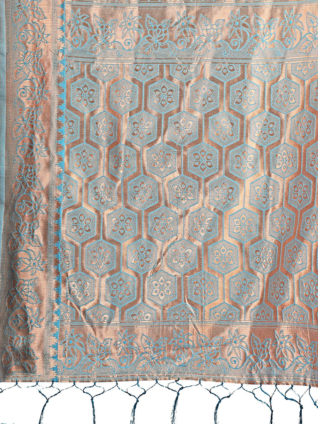 Astita Sea Green Woven Zari Traditional Linen Cotton Saree with Rich Pallu & Unstitched Blouse - Festive & Wedding Wear Saree - Distacart