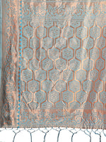 Thumbnail for Astita Sea Green Woven Zari Traditional Linen Cotton Saree with Rich Pallu & Unstitched Blouse - Festive & Wedding Wear Saree - Distacart