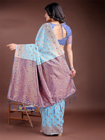 Thumbnail for Astita Elegant Sky Blue Cotton Saree with Contrast Pallu - Perfect Blend of Tradition & Comfort