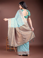 Thumbnail for Astita Elegant Sea Green Cotton Saree with Contrast Pallu - Perfect Blend of Tradition & Comfort
