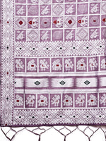 Thumbnail for Astita Threads of Tradition: Purple Linen Cotton Saree Woven with Stories of Grace & Heritage - Distacart