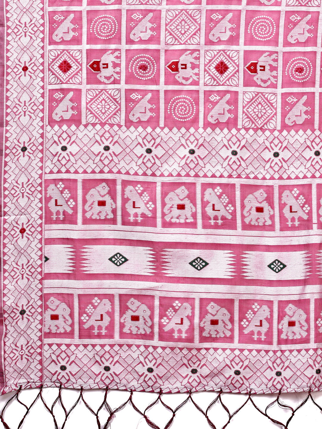 Astita Threads of Tradition: Pink Linen Cotton Saree Woven with Stories of Grace & Heritage - Distacart