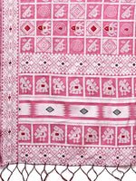 Thumbnail for Astita Threads of Tradition: Pink Linen Cotton Saree Woven with Stories of Grace & Heritage - Distacart