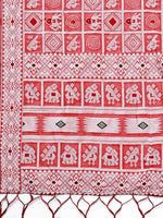 Thumbnail for Astita Threads of Tradition: Peach Linen Cotton Saree Woven with Stories of Grace & Heritage - Distacart