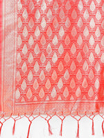Thumbnail for Astita Elegant Maroon Banarasi Cotton Saree with Zari Leaf Motifs and Rich Pallu - Traditional Indian Saree for Festive & Wedding Wear