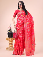 Thumbnail for Astita Elegant Black Banarasi Cotton Saree with Zari Leaf Motifs and Rich Pallu - Traditional Indian Saree for Festive & Wedding Wear