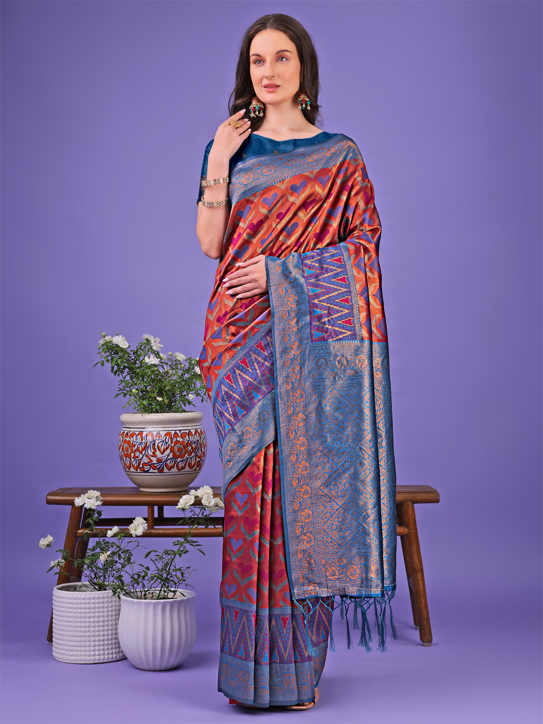 Astita Radiant Lichi Silk Saree - A Touch of Royalty in Every Thread - Distacart