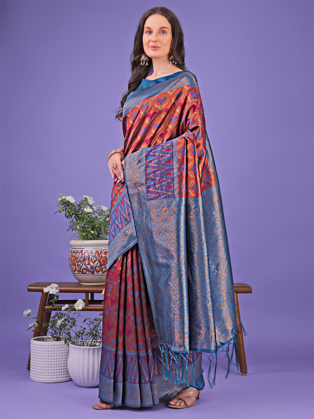 Astita Radiant Lichi Silk Saree - A Touch of Royalty in Every Thread - Distacart