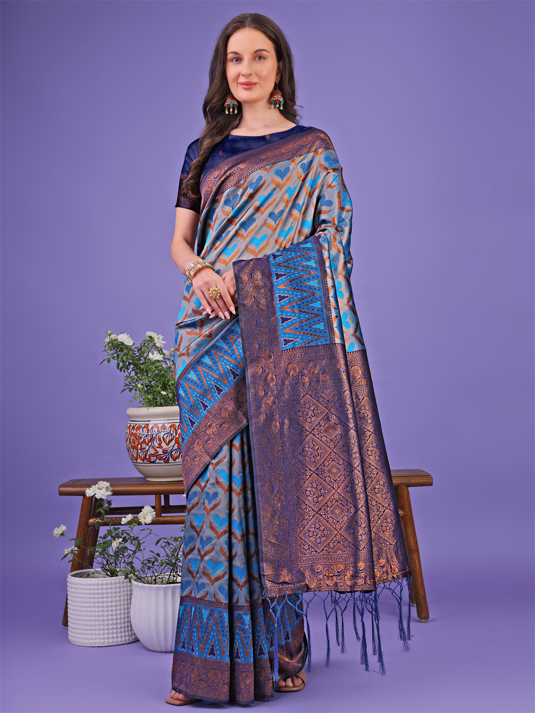 Astita Radiant Lichi Silk Saree - A Touch of Royalty in Every Thread - Distacart