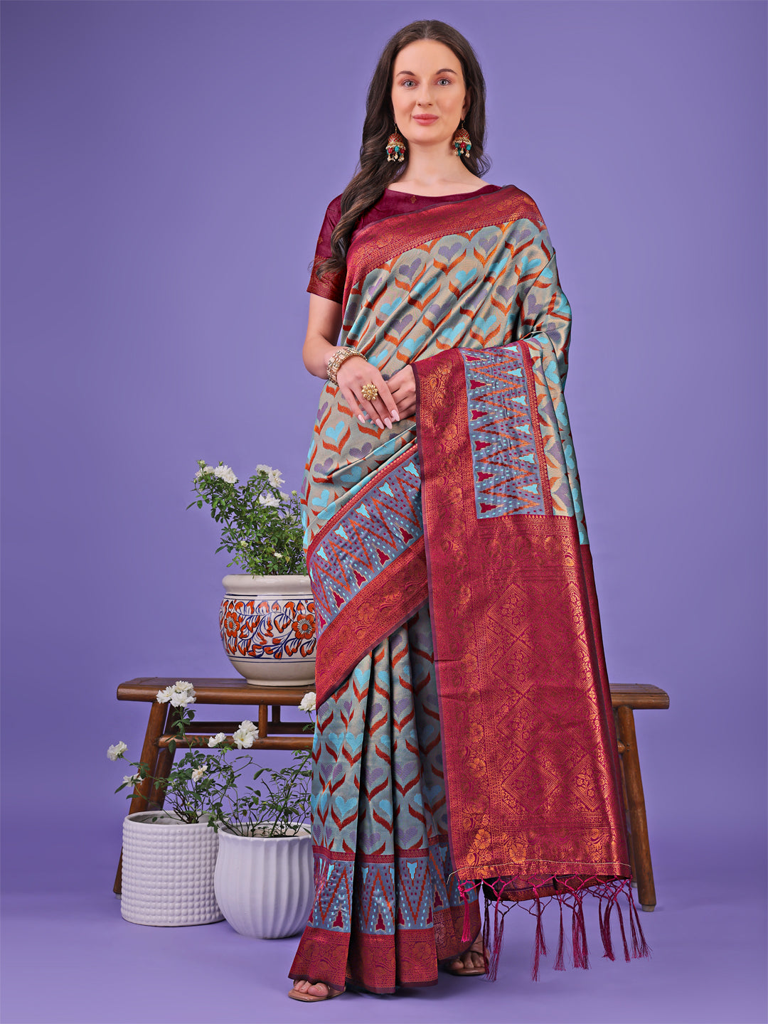 Astita Radiant Lichi Silk Saree - A Touch of Royalty in Every Thread - Distacart