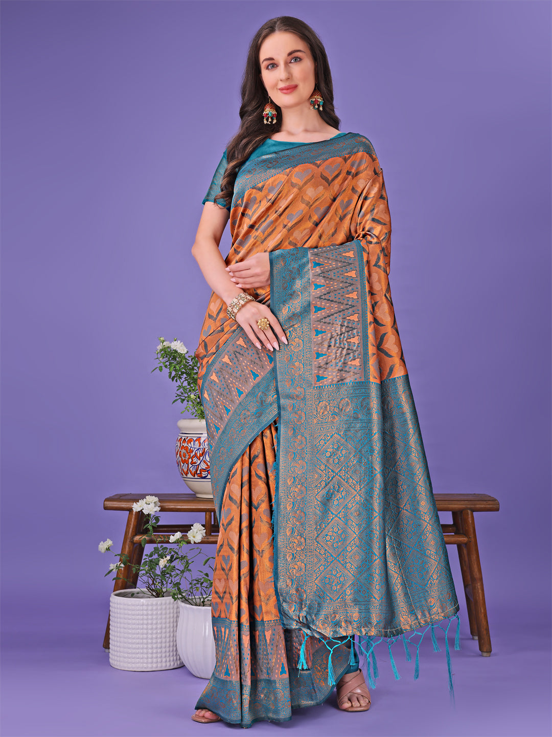 Astita Radiant Lichi Silk Saree - A Touch of Royalty in Every Thread - Distacart