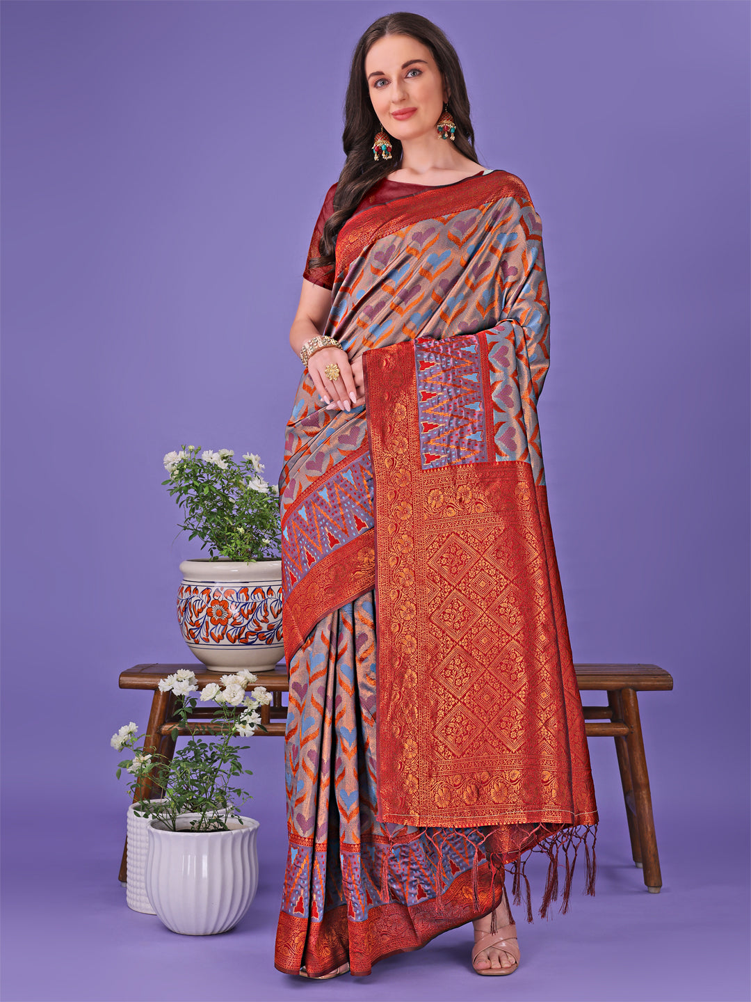 Astita Radiant Lichi Silk Saree - A Touch of Royalty in Every Thread - Distacart