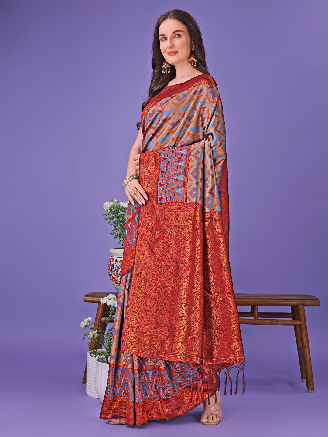 Astita Radiant Lichi Silk Saree - A Touch of Royalty in Every Thread - Distacart