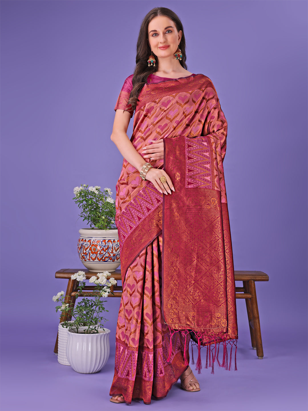 Astita Radiant Lichi Silk Saree - A Touch of Royalty in Every Thread - Distacart