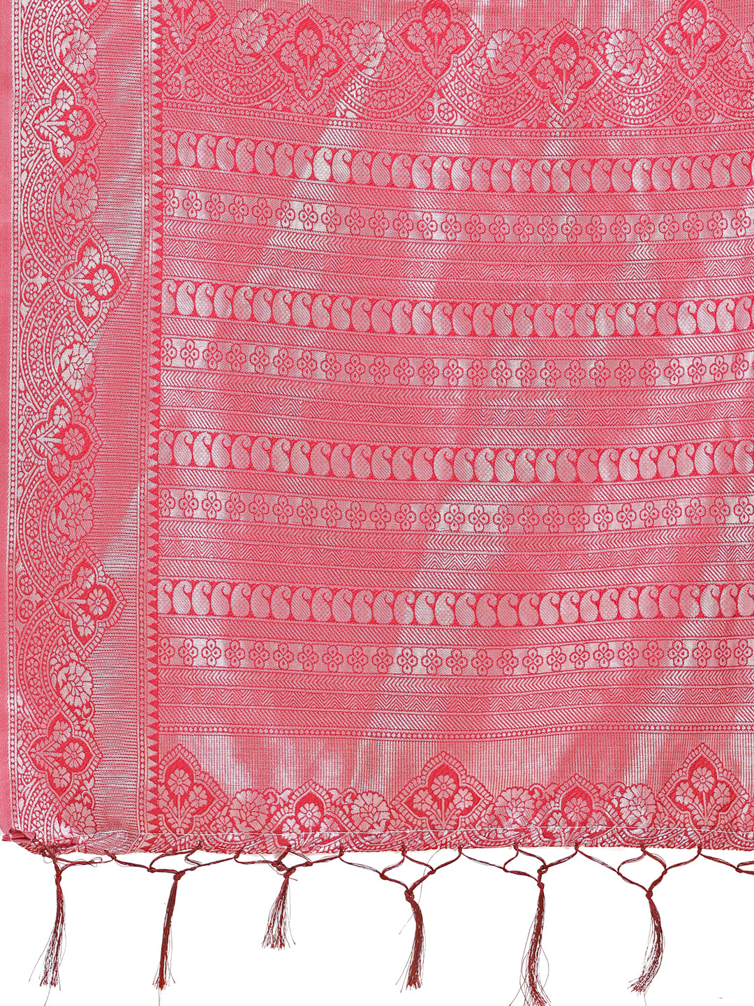Astita Graceful Light & Dark Peach Silk Saree with Rich Woven Border & Paisley Pallu - Perfect for Festive & Wedding Wear - Distacart
