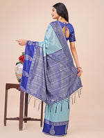 Thumbnail for Astita Graceful Light & Dark Teal Silk Saree with Rich Woven Border & Paisley Pallu - Perfect for Festive & Wedding Wear - Distacart