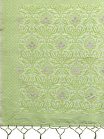 Thumbnail for Astita Light Green Lichi Silk Saree with Floral Weaving & Tassel Pallu - Elegant Festive & Party Wear Saree - Distacart