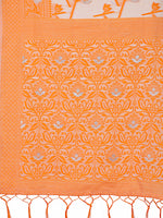 Thumbnail for Astita Orange Lichi Silk Saree with Floral Weaving & Tassel Pallu - Elegant Festive & Party Wear Saree - Distacart