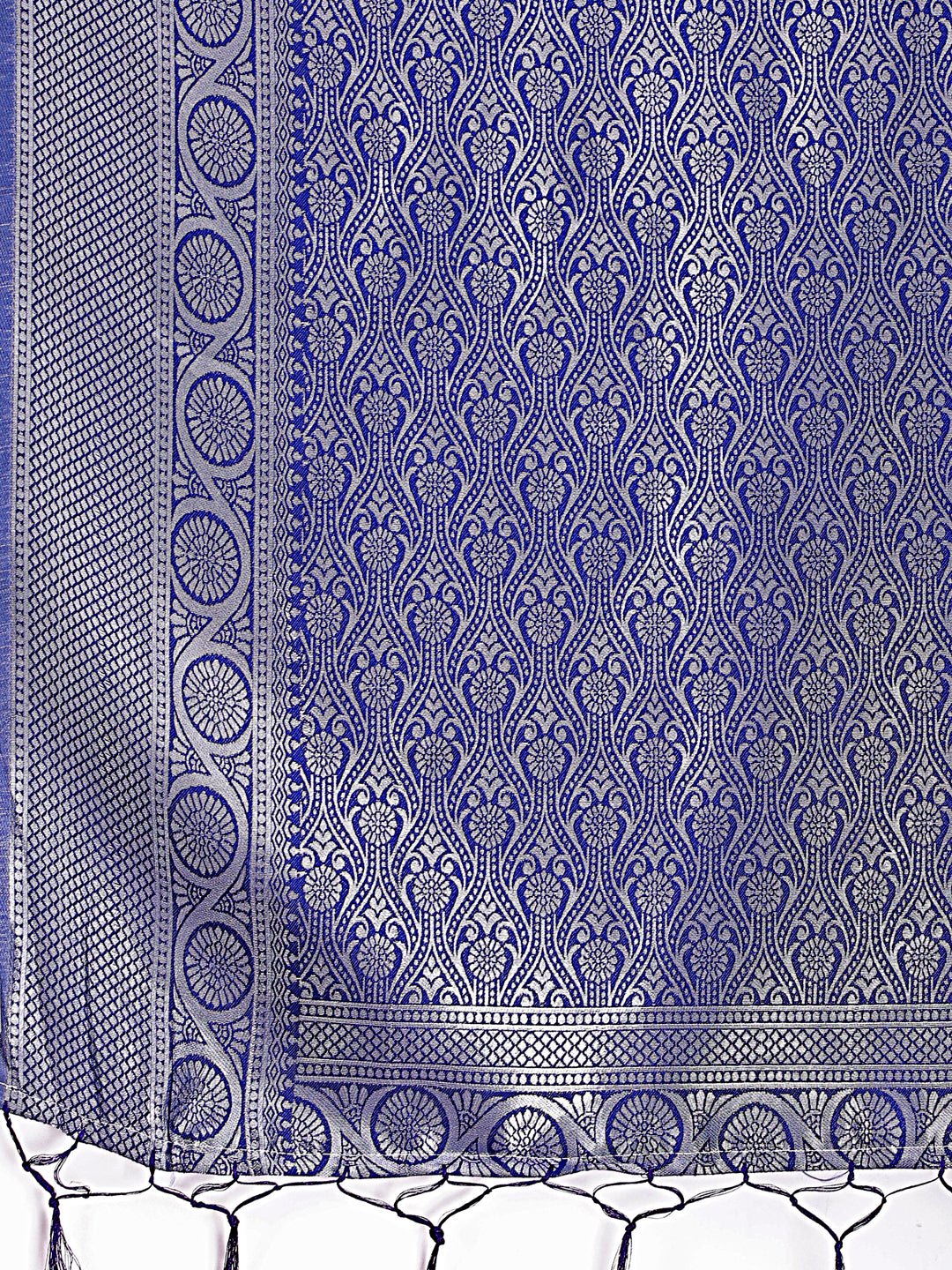 Astita Graceful Sky Blue & Blue Banarasi Silk Saree with Rich Zari Woven Border - Traditional Elegance for Celebrations - Distacart