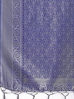 Thumbnail for Astita Graceful Sky Blue & Blue Banarasi Silk Saree with Rich Zari Woven Border - Traditional Elegance for Celebrations - Distacart