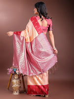 Thumbnail for Astita Orange Lichi Silk Woven Zari Work Traditional Tassel Saree - Distacart