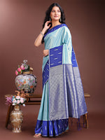 Thumbnail for Astita Sea Green Lichi Silk Woven Zari Work Traditional Tassel Saree - Distacart