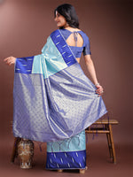 Thumbnail for Astita Sea Green Lichi Silk Woven Zari Work Traditional Tassel Saree - Distacart