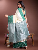 Thumbnail for Astita Cream Lichi Silk Woven Zari Work Traditional Tassel Saree - Distacart